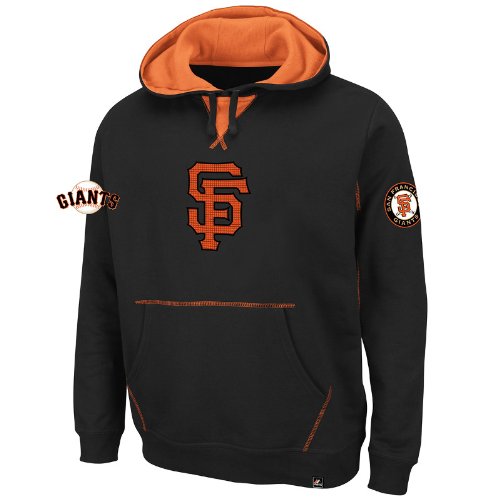 MLB San Francisco Giants True Leader Hooded Fleece Jacket, Black/Orange, Large On Sale