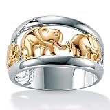Silver Tutone Elephant Ring