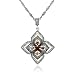 Search : Sterling Silver Marcasite and Multi-Gemstone Flower Pendant, 18"