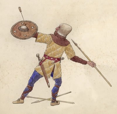 MEDIEVAL SPEARMAN - Art Print - Medium - 28x35cm