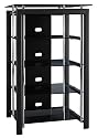 Bush Furniture Midnight Mist Audio Tower, Black/Chrome