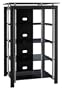 Bush Furniture Midnight Mist Audio Tower, Black/Chrome