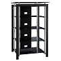 Bush Furniture Midnight Mist Audio Tower, Black/Chrome