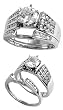 Sterling Silver w/ CZ Ring - 2mm Band Width - 7mm Face Height - Size: 6-9 - Clear CZ