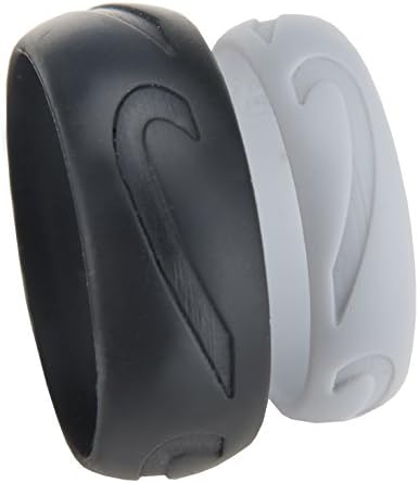 His and Hers Heart Silicone Wedding Rings by Real People for Couples with Active Lifestyles 2 Custom Designed Rings, High Quality Hypoallergenic Non-Conductive Non-Porous Premium Quality Silicone Safe and Attractive - A Ring for All Life's Adventures (Women's 09 Men's 10)