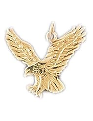 Dazzlers Solid 14k Gold Flying Eagle Charm Pendant Available in three colors from jewelsberry (weights: 1.2 grams only)