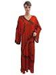 Bohemian Womens Georgette Caftan Sequin Work Evening Wear Orange Long Sleeve Nighty Gown Xxl