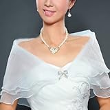 New White Stole Wrap Shawl Bridal Accessory Wedding Evening Party Prom Dress