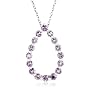 Sterling Silver Amethyst Pear-Shaped Pendant, 18"