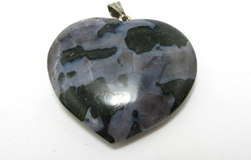 Mystic Merlinite Heart Pendant From India - 1.7"