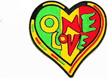 ONE Love Heart Rasta Rastafari Jamaica Raggae Africa Army Iron-on Patch ... By Sonata