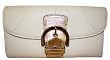 Coach Soho Leather Buckle Slim Envelope Clutch Wallet 45622 White/Gold