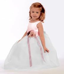 Brand New Sara Lene Flower Girl Wedding Silk Top Pink/white Dress From Baby to Teens