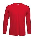 Fruit of the Loom long sleeve plain t-shirt Red Small