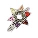 JanKuo Jewelry Rhodium Plated Multicolor Cubic Zirconia Jewish Star of David Twisted Rope Ring