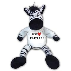 Pl�schtier Zebra mit Ich liebe Farrell T-shirt