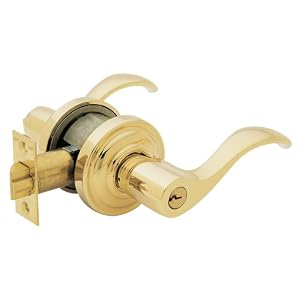 Baldwin 5255.003.LENT Wave Lever Keyed Entry Set, Lifetime Polished Brass by Baldwin