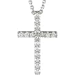 14K Platinum Diamond Cross Pendant - 0.33 Ct.