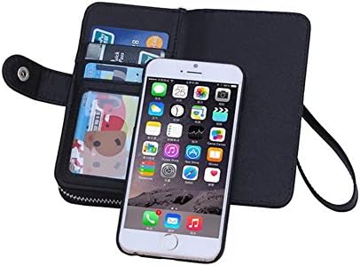 Iphone 6 Plus [5.5] Wallet Phone Bag , Carrillas High Quality Multi-functional Double Layer Large Capacity Leather Wallet Purse with Card Slots / Mobile Hone Pouch Bag for Iphone 6 Plus (Black)