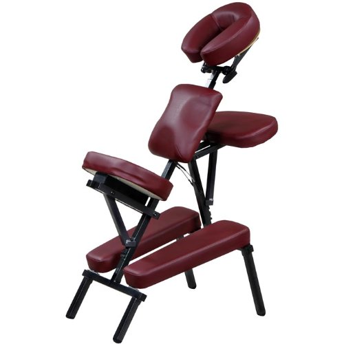 Rhea Burgundy Portable Massage Chair W/Carrying Bag