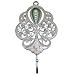 Victorian Rose Wall Hook Jeweled - Green & Silver - 7.5