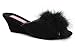 Dunlop Marilyn Black Womens Wedge Slipper Mules