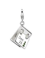 Sterling Silver 3 D Enameled Dec. 25 and Dec. 26 with Lobster Clasp Charm