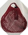 Lot of TWELVE EuroBag Cotton Mesh Shopping Bags Totes CRANBERRY (DEEP RED)