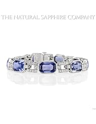 Platinum Bracelet with 34.00ctw Emerald Cut Sapphires and 1.26ctw diamonds