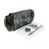 BLACK FRONT+BACK FACEPLATE&BUTTONS for PSP 2000