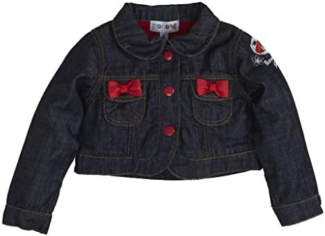 Torio Girls' La Promenade Denim Jacket 12 Months Navy Blue Jeans