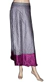 Vintage Reversible Purple Boho Bollywood Two Layer Sexy Silk Sari Gypsi Wrapround Skirt for Ladies Rajrang India
