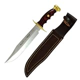 Muela Bowie Full Tang Fixed Blade Knife, 345 mm, Wood Handle with Brass Bolsters