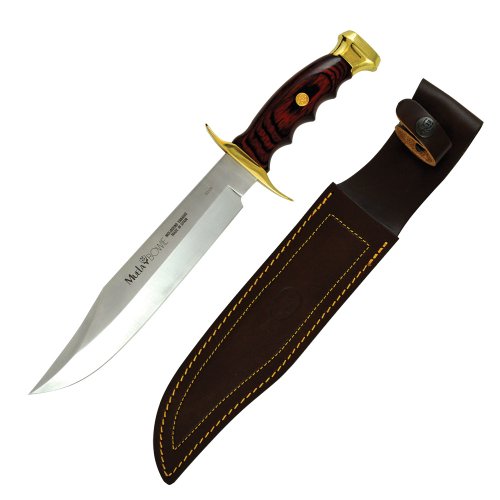Muela Bowie Full Tang Fixed Blade Knife, 345 mm, Wood Handle with Brass Bolsters Muela Bowie Full Tang Fixed Blade Knife, 345 mm, Wood Handle with Brass Bolsters