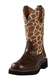 ARIAT Probaby FatBaby Western Riding Cowboy Boots 8.5 Womens Brown Pebbled Giraffe Print
