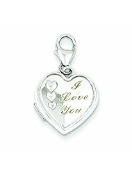 Genuine .925 Sterling Silver 15mm I Love You Heart Locket 2 Grams. 100% Satisfaction Guaranteed.