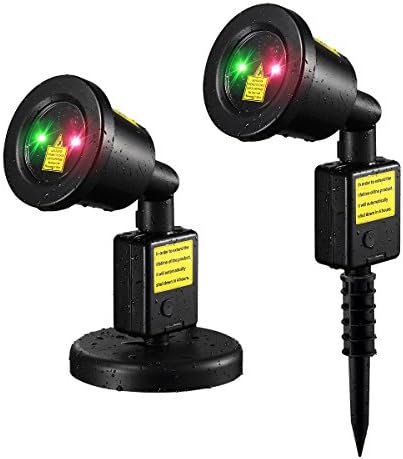 Laser Christmas light, Waterproof  Landscape Spotlight Projector with Auto-Off, Red &amp; Green Dot Light for Festivals, Parties, Garden, Yard, Show, Indoor and Outdoor Decorations