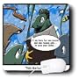Londons Times Religion Heaven Hell Cartoons - Fish Evangelists Holy Mackeral Save - Mouse Pads