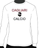 Cagliari Calcio Basic Logo Long Sleeve Tee, Adult Medium - White