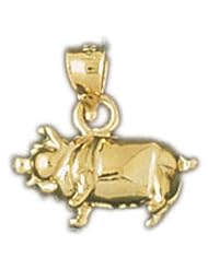 Dazzlers Solid 14 karats Gold 3D Pig Charm Pendant available in three colors from jewelsberry (weights: 3.7 grams only)