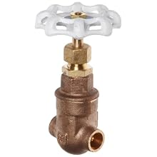 Milwaukee Valve UP115 Series Bronze Gate Valve, Potable Water Service, Non-Rising Stem, Solder End