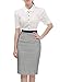 Miusol Women's Business Polo Neck Contrast stripe Short Sleeve Fitted Pencil Dress