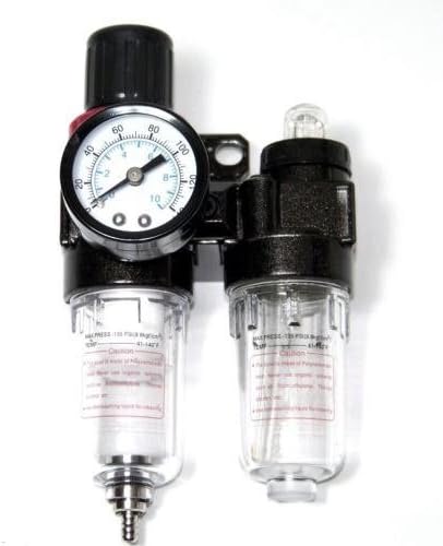 In line Air Compressor Water Twin Air Filter With Regulator Trap 1/4" npt AJ