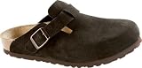 Birkenstock Boston Mocha Suede Soft Footbed Slip-on Shoes
