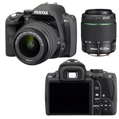 Pentax K-R 12.4 MP Digital SLR Camera with 3.0-Inch LCD and 18-55mm f/3.5-5.6 and 50-200mm f/4-5.6 Lenses (Black)