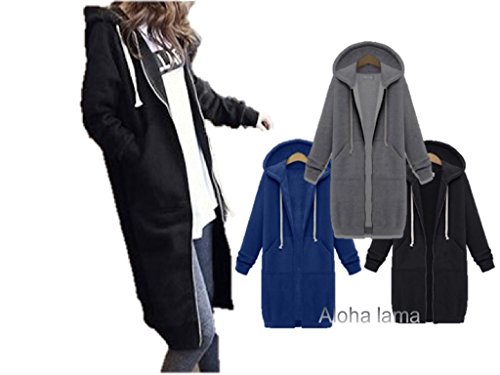 aloha lama(アロハラマ) 大人 可愛い モテ パーカー あったか 裏起毛 ロング丈 【 オシャレ ママ に 着て欲しい 】S - XL m001