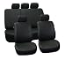 FH-PU002115 Classic Synthetic Leather Car Seat Covers, Airbag compatible and Split Bench, Black color