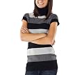 Xhilaration&reg; Juniors Body Con Turtleneck Sweater - Black Stripe Combo
