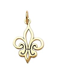 14k Yellow or White Gold Fleur De Lis Charm