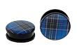 Acrylic Blue Plaid Plugs 00g - Sold as a Pair